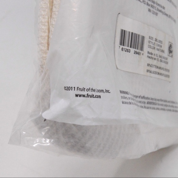 NEW Fruit of the Loom Thermal Soft Knit Long Sleeve 2XL Crew Neck, Color Natural - Picture 5 of 7